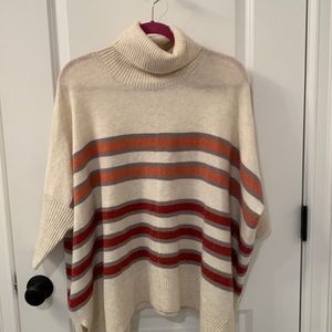 LOFT Striped Poncho Sweater